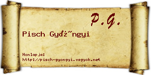 Pisch Gyöngyi névjegykártya